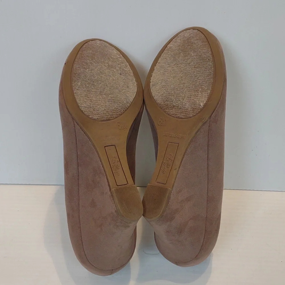 Dexflex Comfort Women's Taupe Karlie Faux Suede Rounded Toe Slip-On Wedge Shoes